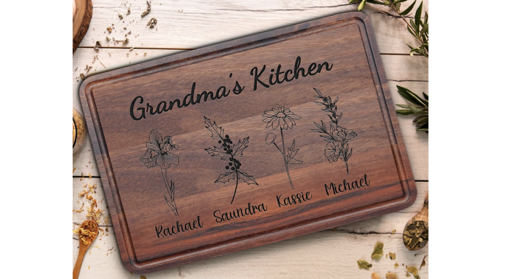 personalized grandma cutting board, personalized gifts for grandma